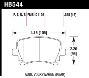 Audi A6 Quattro Avant Brake Pads - Rear - Hawk Performance - HT-10 - 2006